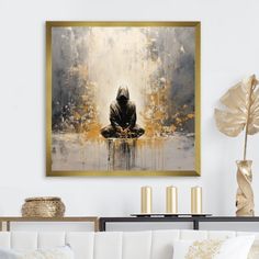 This beautiful "Zen Meditation Position II" wall art is printed on premium quality cotton canvas using the finest fade-resistant ink Winston Porter Overall Size: 30" H x 30" W x 1" D, Format: Gold Single Picture Framed | Winston Porter Zen Meditation Position II On Canvas Print 30.0 H x 30.0 W x 1.0 D in black / whiteCanvas, Cotton in Gold Single Picture Framed | 30" H x 30" W x 1" D | Wayfair Zen Meditation, Picture Frame Wall, Unique Aesthetic, Floater Frames, Framed Canvas Art, Wrapped Canvas Art, Floating Frame, Framed Wall, Framed Canvas