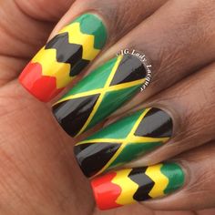 Rasta Nails, Gel Nail Art Designs, Square Nail Designs, Green Nail, Vacation Nails, Nails Desing, Beautiful Nail Designs