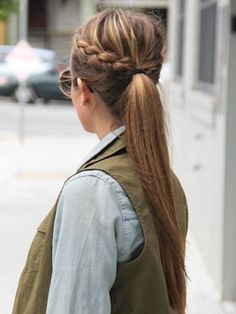 mac makeup outlet wholesale only $1.9 now,repin and get it immediately. Braided Pony, A Ponytail, Fishtail Braid, A Pony, Green Vest, Beautiful Braids, Hair And Beauty, Long Hairstyles, Popular Hairstyles