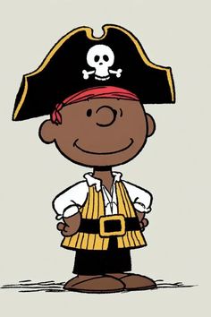 a cartoon character with a pirate hat on