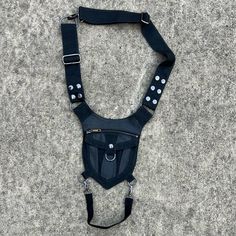 Crossbody Faux Leather Harness Bag With Pocket Pouch. Adjustable, With Detachable Strap At Bottom. New With Tag. Harness Bag, Find Style, Leather Harness, Dolls Kill, Pocket Pouch, Black Silver, Women Accessories, Faux Leather, Pouch