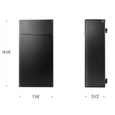 the side view of a refrigerator with measurements