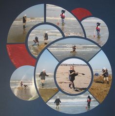 people are walking on the beach with their surfboards