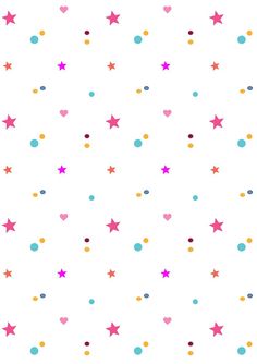 colorful stars and dots on a white background