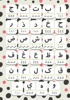 an arabic alphabet with different letters and numbers