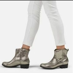 Nwt Sorel Women's Metallic Lolla Ankle Silver Boots Features Side Zipper Water Proof, Comfortable Footbed With Molded Rubber Sole Color Metallic Size 7 Sorel Wedge Boots, Lace Up Wedge Boots, Silver Boots, Booties Shoes, Leather Boots Heels, Wedge Ankle Boots, Sorel Womens, Black Chelsea Boots, Pull On Boots