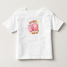 Toy Story's Hamm Toddler T-shirt #toystory #tshirts #toystory4 #zazzle #buzz #woody Black Toddler, 2nd Birthday Shirt, Mermaid Christmas, Musee Carnavalet, Disney Toddler, Owl T Shirt, Elephant Toy, Cute Funny Cartoons, Cowgirl Birthday