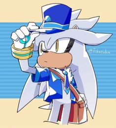 sonic the hedgehog is holding up his hat