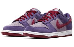 Originally released as a Japan-exclusive in 2001, the Dunk Low Plum finally made its return. With a soft, suede upper in a combination of purple and red, these are definite classics and a must for Dunk fans everywhere. Nike Dunk Low Sp, Smile Drawing, Happy Shoes, Drawing Hair, Japan Outfit, Outfit Red, Purple Wine, Nike Sb Dunks Low, Sneaker Release