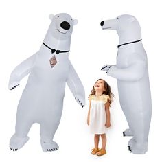 PRICES MAY VARY. 2 Packs in Package! One size suitable for all (155cm-190cm/59in-74.8in) Lightweight Material:100% Polyester. Easy to Use - The polar bear costume will be inflated in Minutes when the fan is switch on. It requires 4 AA batteries (Batteries not included), and can also be powered by portable chargers and other power with USB output. The polar bear costume will make you focus which brings a burst of laughter and cheers during Christmas paryt/Halloween Party. Perfect for Birthday par Polar Bear Costume, Halloween Blow Ups, Portable Chargers, Christmas Dress Up, Alien Costume, Inflatable Costumes, Bear Costume, Creative Costumes, Christmas Parade