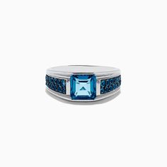 Effy Men's 925 Sterling Silver Blue Topaz Ring Blue Topaz Ring Sterling Silver, Effy Jewelry, Blue Topaz Ring, Topaz Ring, Silver Blue, Blue Topaz, Metallic Silver, Topaz, Gifts For Him