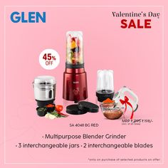 an advertisement for a blender with ingredients in it and the text valentine's day sale