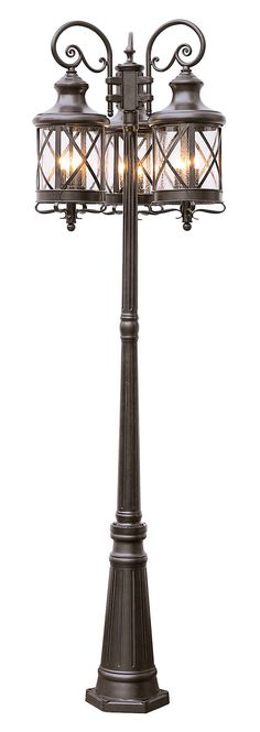 Trans Globe Imports - 5127 ROB - Nine Light Pole Light - Chandler - Rubbed Oil Bronze Exterior Lamp Post, Poles For Outdoor Lights, Bronze Outdoor Lighting, Outdoor Lamp Post, Globe Lighting, Outdoor Lamp Posts, Lantern Head, Walkway Lights, Lamp Post Lights