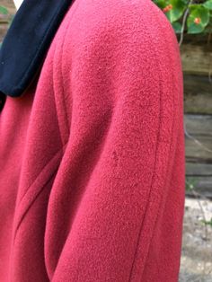 "Wool Midi Coat Classic Mod 70s Coat Urban Warm Winter Coat Raspberry Red Topcoat Vintage Overcoat Opera Coat Large Size **Sholder pads **Coat has small defects on the right shoulder and on the left hand Label size: D 42 Estimated size: L Measurments: (lyin flat) Length - 49\" / 124 cm Sleeve - 23,5\" / 60 cm Shoulders - 20,5\" / 52 cm Bust - 24,5 \" / 62 cm Waist - 25 \" / 63 cm Models size: height: 6 \"/ 182 cm Bust: 37.7\" / 96 cm Waist: 29.1\" / 74 cm Hips: 32.2 / 82 cm Please check measurem Retro Burgundy Long Sleeve Outerwear, Vintage Red Long Sleeve Outerwear, Vintage Red Wool Outerwear, Red Vintage Wool Outerwear, Vintage Red Single-breasted Outerwear, Vintage Single-breasted Red Outerwear, Vintage Burgundy Outerwear For Fall, Retro Red Wool Outerwear, Vintage Overcoat