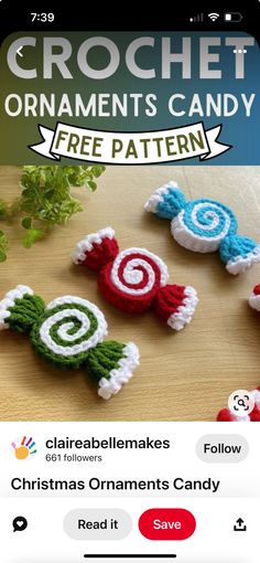 crochet ornaments candy free pattern on the app store's iphone