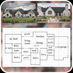 the floor plan for this house is shown in two different pictures, and shows how much room it has