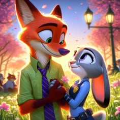 the fox and the bunny are in love