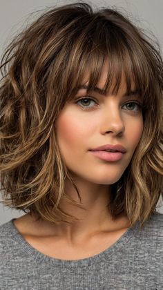 Best Secrets for Layered Bob with Wispy Ends 🌟 Shag Bob With Bangs, Textured Lob With Bangs, Choppy Layered Bob, Short Haircuts Fine Hair, Shaggy Lob, Messy Bob Haircut, Shaggy Short Hair