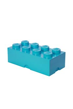 a blue lego brick with six small blocks in it