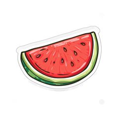 a piece of watermelon sticker on a white background