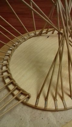 a circular object made out of wood sticks