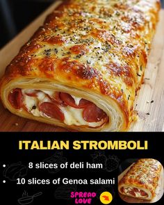 Italian Stromboli Italian Sausage Stromboli Recipe, Sausage Stromboli Recipe, Pillsbury Pizza Crust Recipes, Meat Feast Pizza, Pillsbury Pizza Crust, Italian Stromboli, Pillsbury Pizza