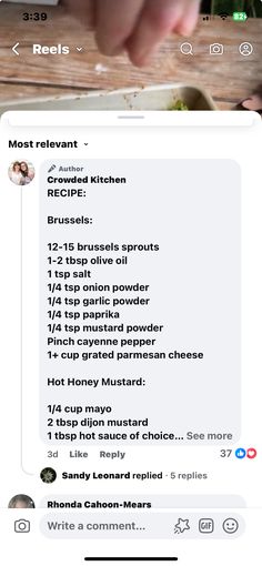 someone is using their phone to share the recipe