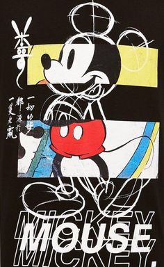 the mickey mouse t - shirt in black