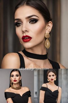 Black Dress Make Up Ideas, Makeup For Black And White Outfit Classy, Eye Makeup For Black Tie Event, Elegant Makeup For Black Dress, Black Tie Event Makeup Classy, Eye Makeup For A Black Dress, Makeup For Black And Silver Dress, Makeup For Formal Event Black Tie, Make Up For Black Dress Night Classy