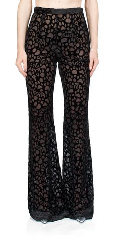 Burnout Fabric, Corporate Fashion, Velvet Burnout, Velvet Pants, Flared Pants, Invisible Zipper, Flare Pants, Halter Top, Trousers Women