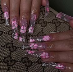 Oldies Nails, Pink Nails Y2k, 00s Nails, Heart Nails Acrylic, Drip Nails, Really Cute Nails, Long Square Acrylic Nails, Unique Acrylic Nails