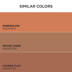 some shades of brown and orange with the words similar colors