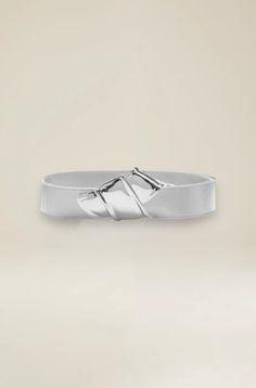 The Leather Belt in Oyster and Silver – BRANDON MAXWELL Chic Adjustable Belt Buckles For Party, Luxury Adjustable Belts For Evening, Luxury Adjustable Evening Belts, Designer Silver Belt Buckles With Removable Belt, Classic Silver Belt For Formal Occasions, Classic Silver Formal Belt, Silver Classic Formal Belt, Designer Party Belts With Self Belt, Classic Silver Belt Buckles