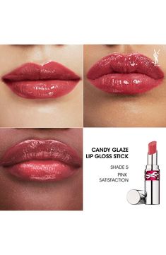 What it is: A jelly lip gloss stick with the glassy shine of a gloss, but the care of a balm. Who it's for: Ideal for all skin types.What it does: The nonsticky formula melts on lips for more moisturized, juicy-looking lips. Treat your lips to the ultimate hydration and high shine with Candy Glaze Lip Gloss Stick. Infused with hyaluronic acid and pomegranate, this click-format gloss delivers plumper, moisturized lips that last. It's sweet, subtle fragrance and easy-to-use design make it a must-h Victoria Secret Lip Gloss, Lip Liner Collection, Lip Gloss Stick, Jelly Lip Gloss, Ysl Lip, Lipgloss Swatches, Moisturized Lips, Baby Lips Maybelline, Fall Lips