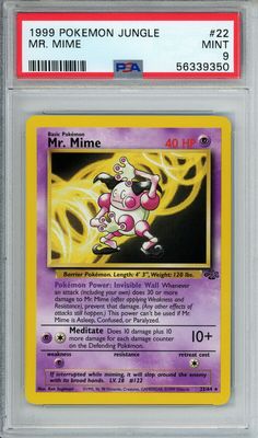 a pokemon card with the name mr mine on it's front and back side