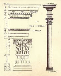 an old book with columns and other architectural details