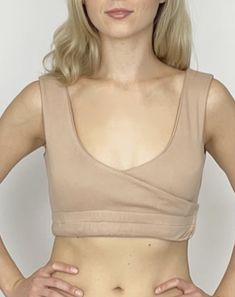 This item fits various body shapes. Perfect for regular everyday use and also as adaptive clothing!Highlights:# Regular Fit. # Fabric cotton with stretch, that is very soft#Wrap design with Velcro#Back support layer#Cute lace trim on the bottom hem and around the neckline#Openings for the bra pads for bust support#Inner elastic that helps bra top stay in place, even if lifting hands up# Made in India#Perfect to wear at home, sleep, exercise. Fitted Beige V-neck Crop Top, Low-cut Fitted Tops With Bra Friendly Design, Fitted Low-cut Tops With Bra-friendly Design, Fitted Beige Cotton Crop Top, Beige Fitted Cotton Crop Top, Stretch Low-cut Bra Friendly Top, Stretch Low-cut Tops Bra Friendly, Fitted Low-cut Crop Top For Yoga, Fitted Beige Tank Top Bra Friendly