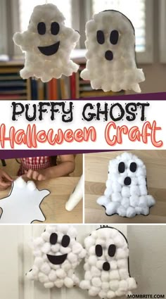 halloween crafts for kids that are fun and easy to make with puffy ghost balloons