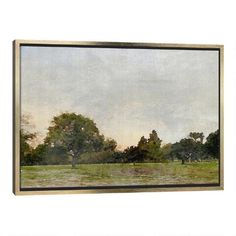 an oil painting of trees in the distance