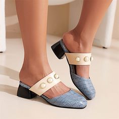 Shop Grey Snake Print Slip On Mules Pearl Strap Heeled Mules Square Toe Chunky Heels Shoes color Grey for Party, Travel, Work with worldwide Free shipping & Free return. Pearl Pumps, Ivory Heels Wedding, Sequin Sandals, Square Toe Shoes, Fab Shoes, Chunky Heel Shoes, Animal Print Shoes, Heel Slippers, Shoes Summer