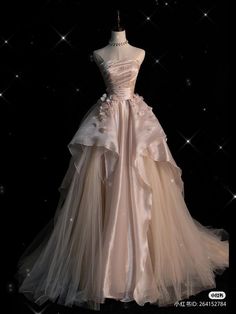 Gown With Pearls, Debut Gowns, Debut Dresses, Long Party Gowns, Prom Dress Inspo, Pearl Pink, Dream Wedding Ideas Dresses, Party Gown