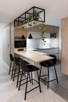 the kitchen is clean and ready to be used as a dining room or office space