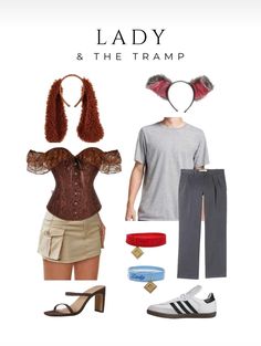 lady and the tramp cosplaying outfits for women with hair in buns