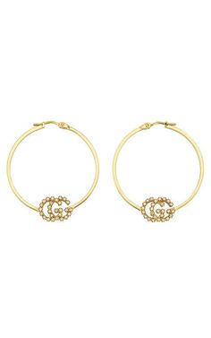 GUCCI GG Running Hoop Earrings YBD58199500100U. 18 yellow gold hoops with diamond GG, total of 0.15ct, VVS, G/H. Diamond Accessories, Cushion Diamond, Gold Diamond Necklace, Square Diamond, Princess Diamond, Oval Cut Diamond, Womens Wedding Bands, Ear Rings, Rose Earrings