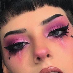 Maquillage Goth, Rosa Make-up, Teknik Makeup, Soft Girl Makeup, Make Up Designs, Egirl Makeup, Drag Make-up, Smink Inspiration, Alternative Makeup