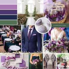 purple and green wedding color scheme