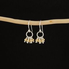 This beautiful pair of Tiny Mixed Metal Earrings is handcrafted for you with great care from high-quality 14K Gold Filled and 925 Sterling Silver. The earrings are lightweight, simple, and pretty. The combination of the two metals creates a very beautiful and unique contrast. Lever-back ear wires make the earrings extremely convenient to wear. They are perfect for everyday wear and will be a great addition to your jewelry collection.  MATERIALS AND SIZE ◆ Metal - 14K Gold Filled, 925 Sterling Si Silver And Gold Earrings, Silver Circle Earrings, Mixed Metal Earrings, Silver Circle, Earrings Simple, Earrings Dainty, Earrings Small, Lightweight Earrings, Everyday Earrings