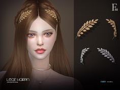 two different types of hair for females, one with leaves and the other with pearls