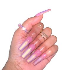 A beautiful orange-pink to icy purple/champagne shimmer ombre'! This set is 100% hand-made, painted and made to order. The Nail Engineer press-on sets are hand-crafted using salon quality acrylic and/or gel polish, supplying luxury nails at your convenience! This set includes: 10 temperature color-changing ombre press-on nails An alcohol pad, cuticle pusher, nail file, nail glue, and nail buffer The set pictured is in the shape XL Square. Purple Champagne, Nail Buffer, Cuticle Pusher, Luxury Nails, Nail Glue, Twin Flame, Nail File, Glue On Nails