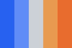 an orange, blue and grey color scheme